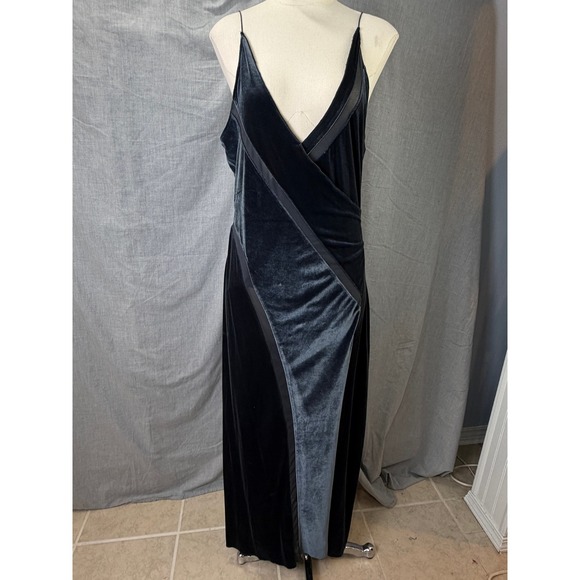 Free People Dresses & Skirts - Intimately Free People Slate Blue Velvet Slip Gown L Bias Cut